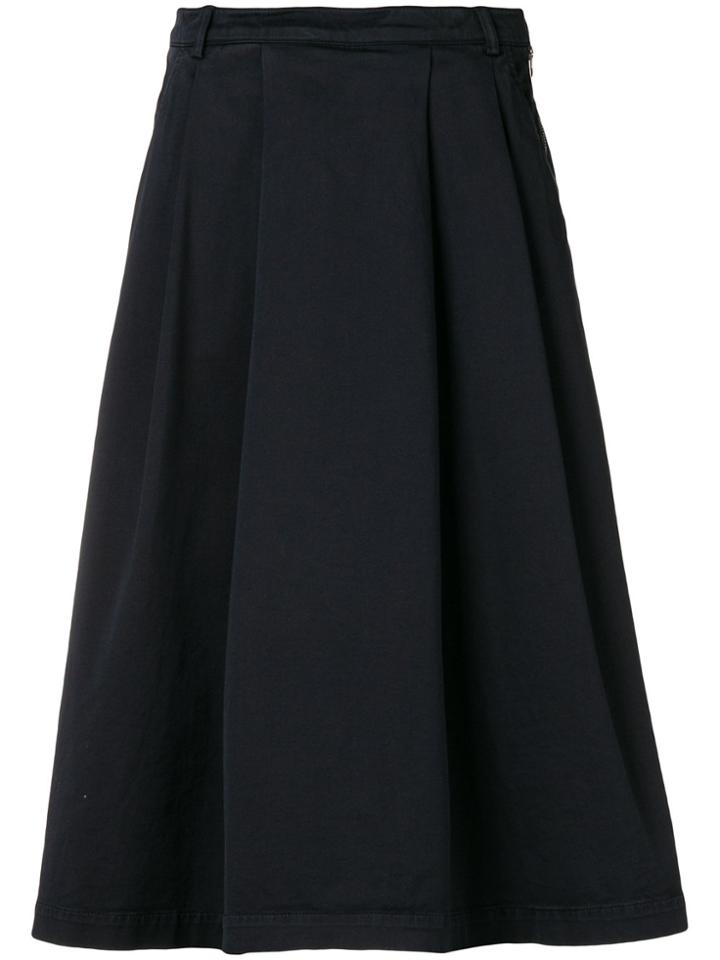 Ymc Pleated Fitted Waist Skirt - Blue