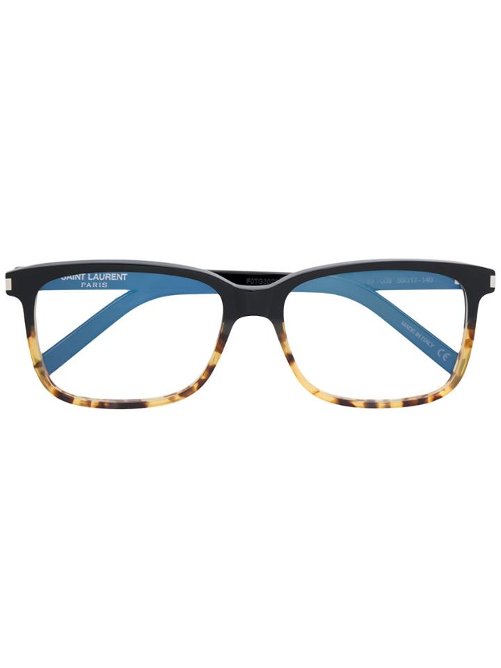 Saint Laurent Eyewear Two-tone Rectangle Frame Glasses - Black