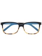 Saint Laurent Eyewear Two-tone Rectangle Frame Glasses - Black