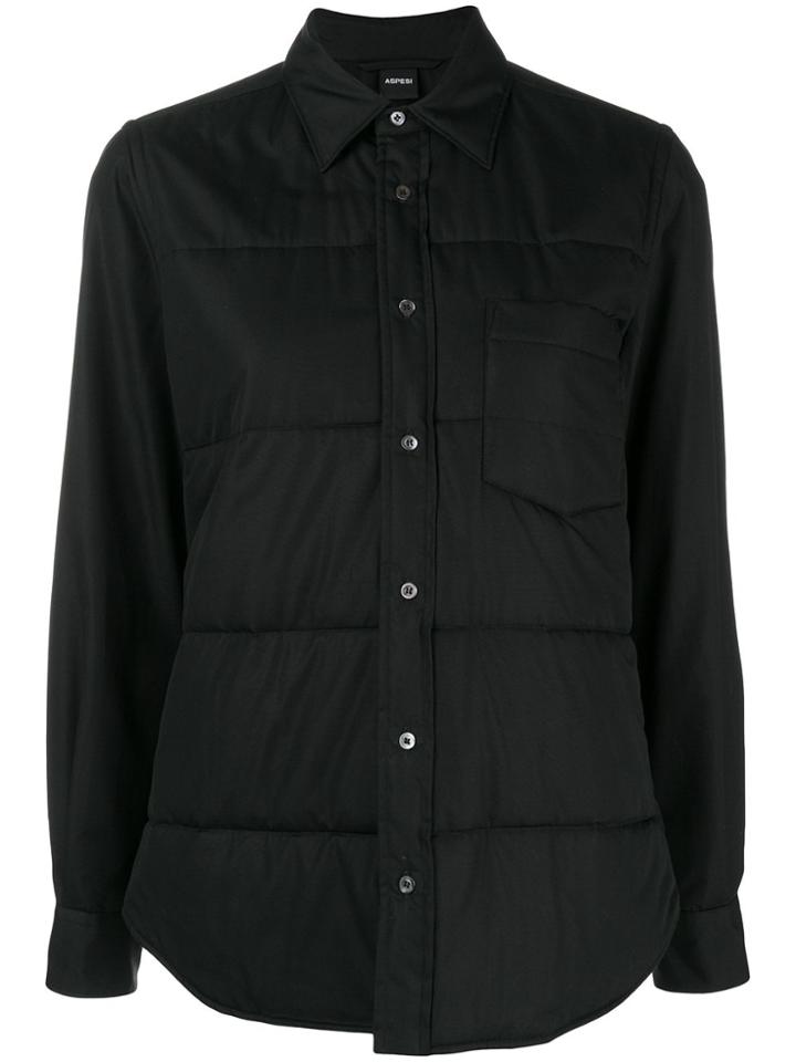 Aspesi Button Shirt Jacket - Black
