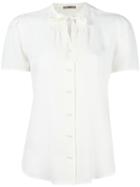 Etro Tied Neck Buttoned Blouse, Women's, Size: 44, White, Silk