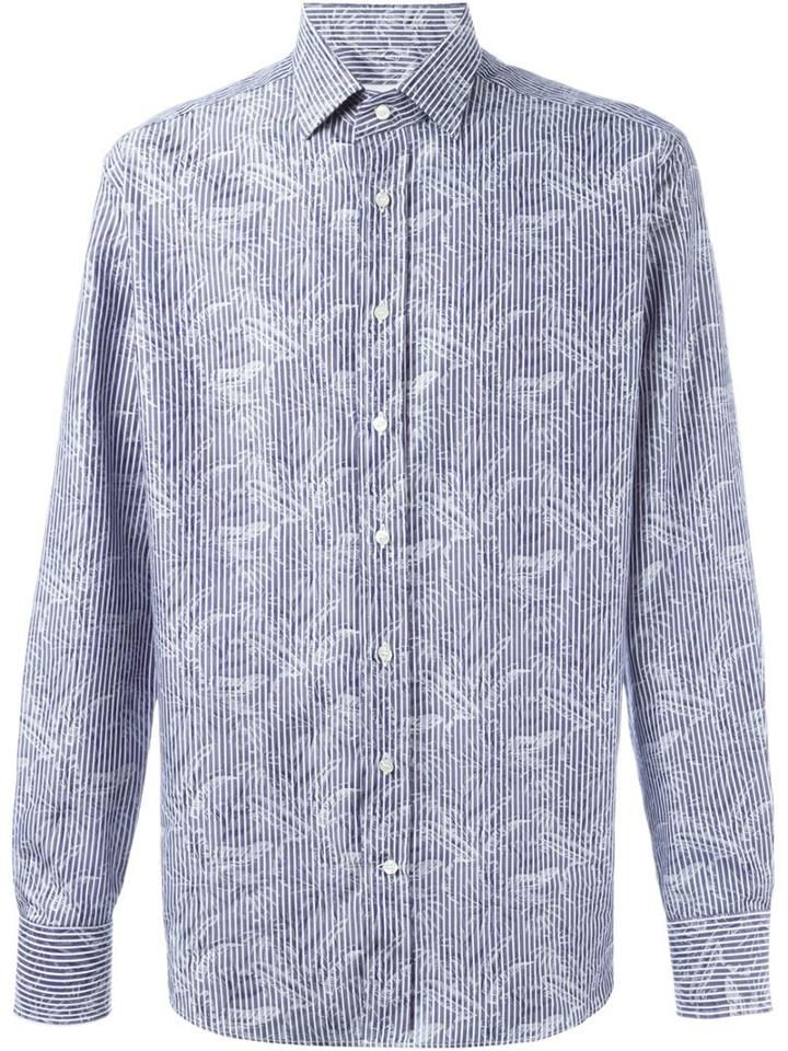 Etro Palm Tree Striped Shirt