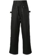 Sankuanz Structured Flare Trousers - Black
