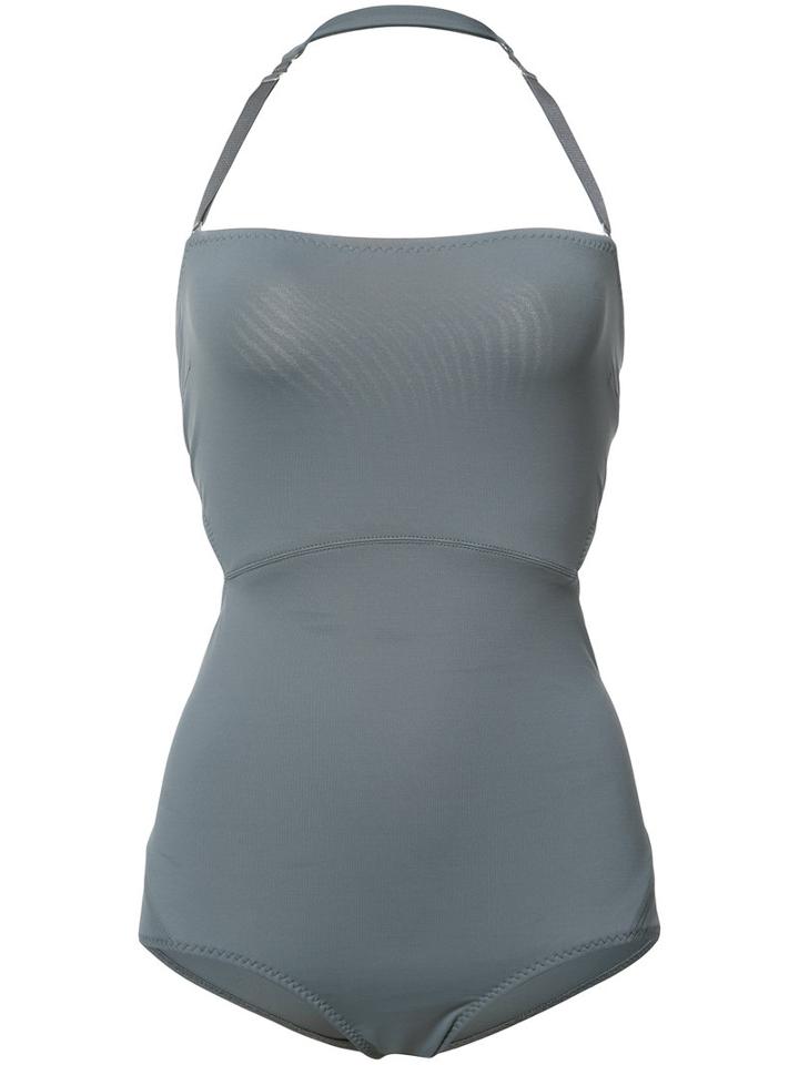 Malia Mills Bandeau Swimsuit, Women's, Size: 6, Grey, Nylon/spandex/elastane