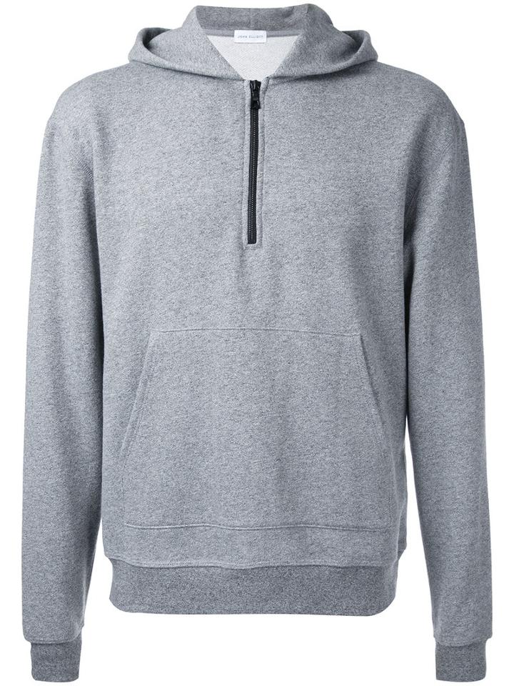 John Elliott Zip Hoodie, Men's, Size: Xl, Grey, Cotton/polyester