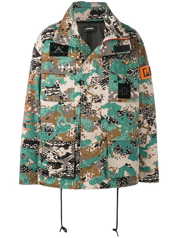 Diesel Camouflage Print Jacket - Neutrals