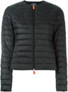 Save The Duck Logo Patch Puffer Jacket, Women's, Size: 3, Black, Nylon/polyester