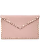 Valentino Envelope Rockstud Clutch Bag - Pink & Purple