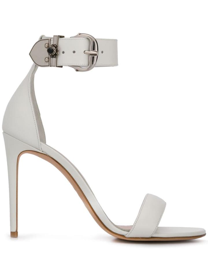 Alexander Mcqueen Medieval Buckle Sandals - White