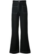 Loewe - Flared Trousers - Women - Linen/flax/viscose - 40, Black, Linen/flax/viscose