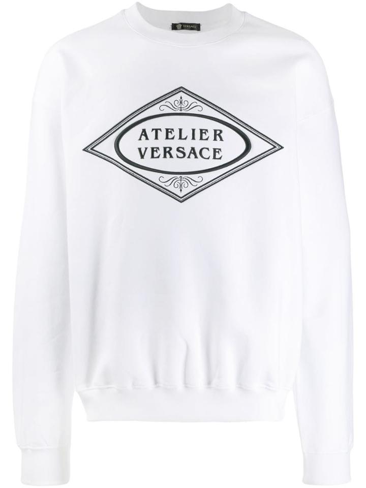 Versace Printed Logo Sweatshirt - White