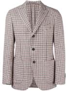 Gabriele Pasini Peaked Lapels Checked Jacket, Men's, Size: 48, Brown, Cotton/polyamide/wool