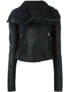 Rick Owens Biker Jacket, Women's, Size: 38, Black, Silk/cotton/calf Leather/virgin Wool