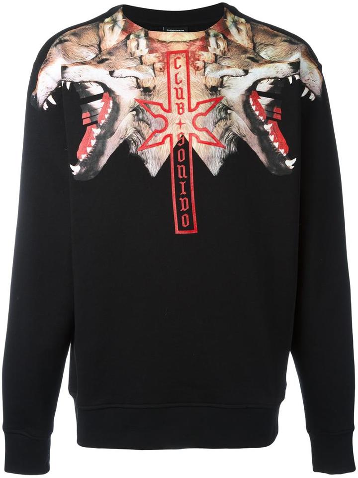 Marcelo Burlon County Of Milan Victor Sweatshirt, Men's, Size: Large, Black, Cotton/polyester