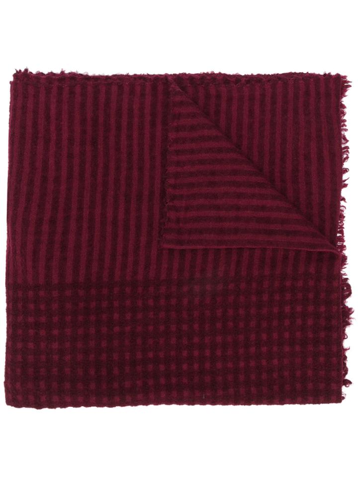 Faliero Sarti Jacquard Stripe Scarf - Red