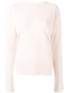 Tibi Slit Sleeved Knitted Blouse, Women's, Size: Small, Pink/purple, Merino