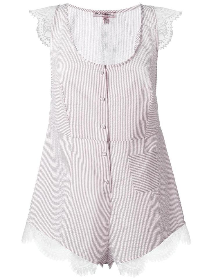 For Love And Lemons Lace Details Playsuit, Women's, Size: Small, Brown, Cotton/polyester/nylon