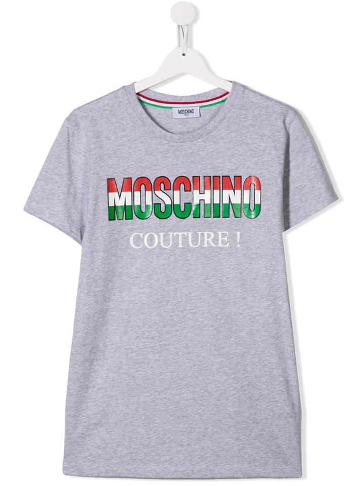 Moschino Kids Logo Patch T-shirt - Grey