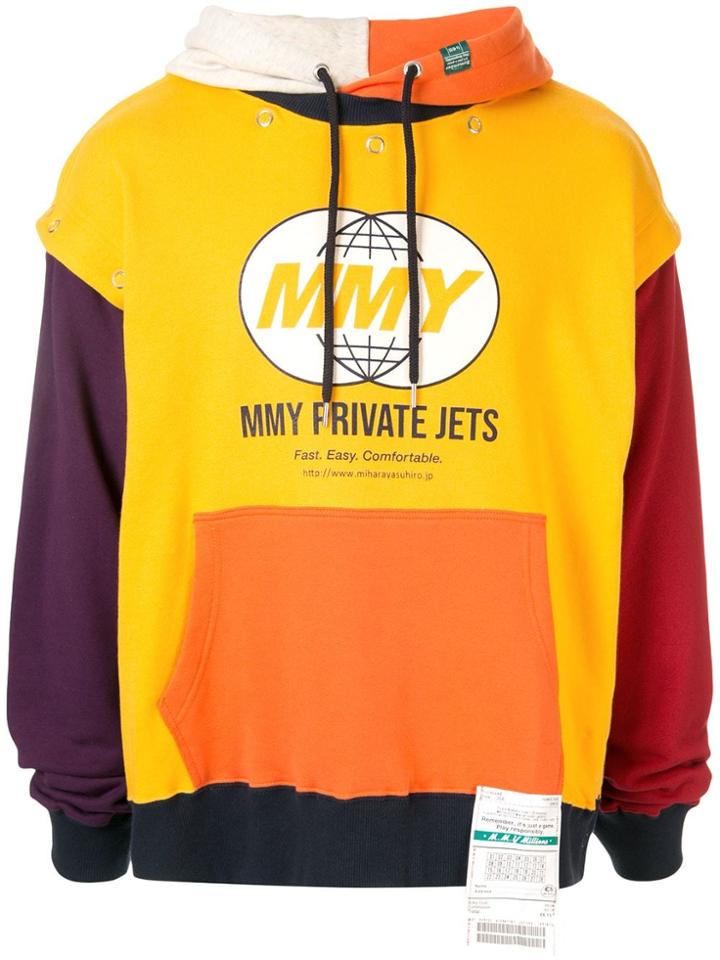 Maison Mihara Yasuhiro Mmy Private Jets Print Hoodie - Yellow