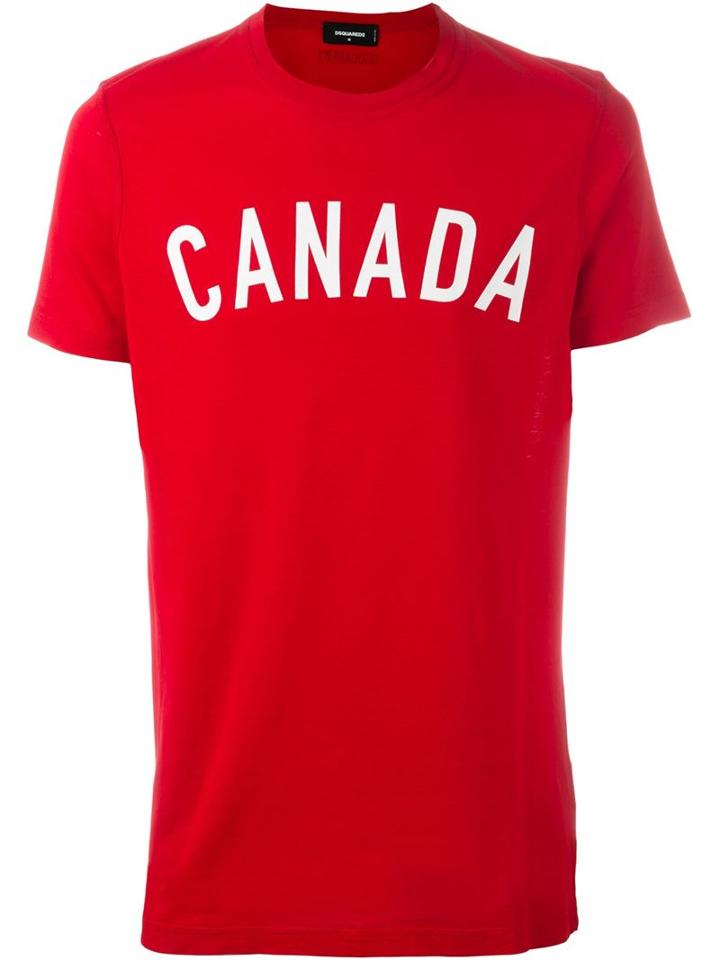 Dsquared2 Canada Print T-shirt, Men's, Size: Xl, Red, Cotton