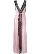 Marques'almeida - Sleeveless Lace Insert Dress - Women - Polyamide/polyester/rayon - S, Pink/purple, Polyamide/polyester/rayon