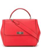 Bally Top Handle Shoulder Bag, Women's, Red, Calf Leather