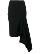 Balenciaga Side Godet Skirt - Black