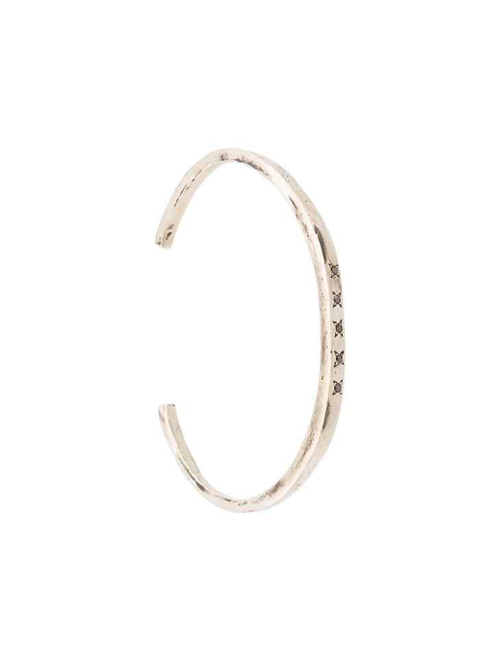 Henson Black Diamond Encrusted Cuff - Metallic