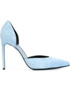 Saint Laurent Paris D Orsay Pumps, Women's, Size: 40, Blue, Suede/leather
