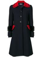 Miu Miu Coat With Mink Fur Cuffs - Blue