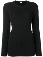 Red Valentino Long-sleeve Fitted Sweater - Black