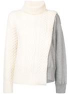 Sacai Layered Cable Knit Tabard Sweatshirt - White