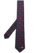 Gucci Rose Embroidered Tie - Blue