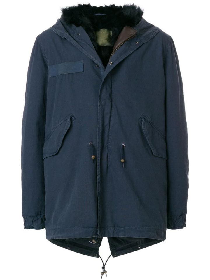 Mr & Mrs Italy Fur Lined Midi Parka - Blue