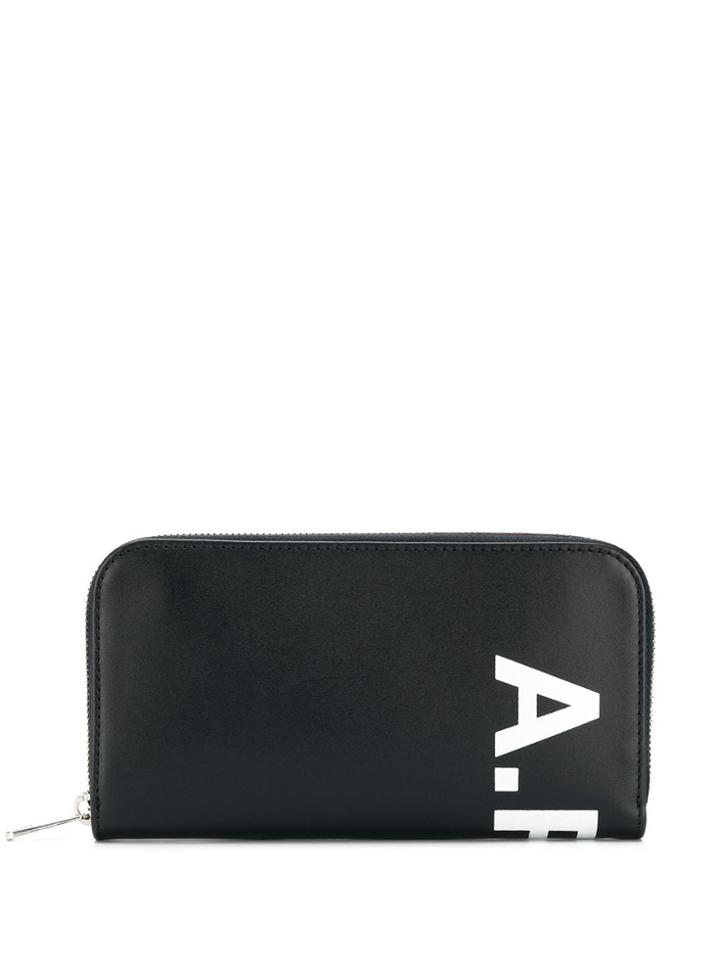 A.p.c. Large Logo Zip Wallet - Blue