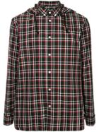 Undercover Checked Hooded Shirt - Black