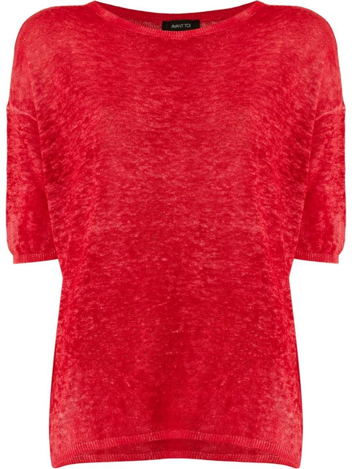 Avant Toi Melograno Knitted Top - Red