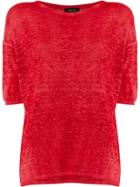 Avant Toi Melograno Knitted Top - Red