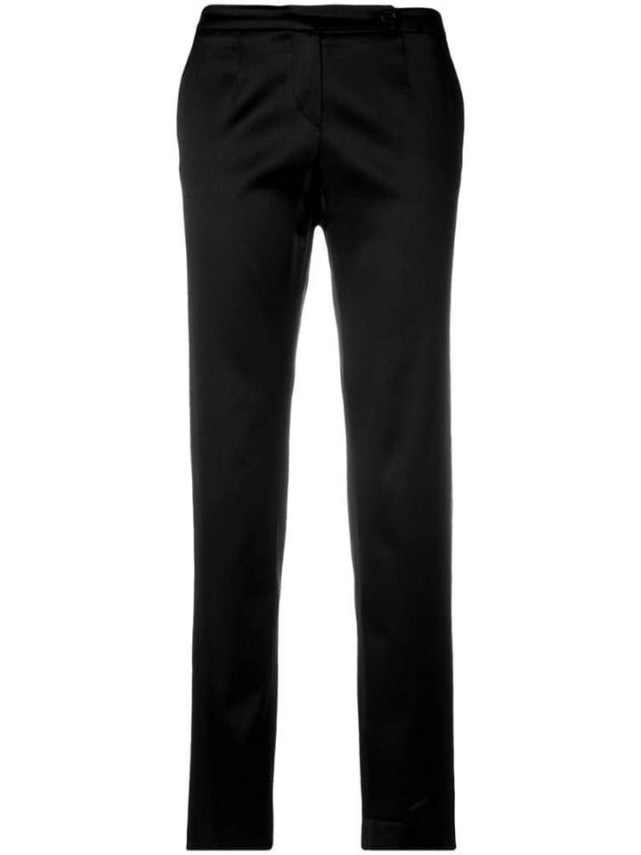 Giorgio Armani Pre-owned Slim Cropped Trousers - Black
