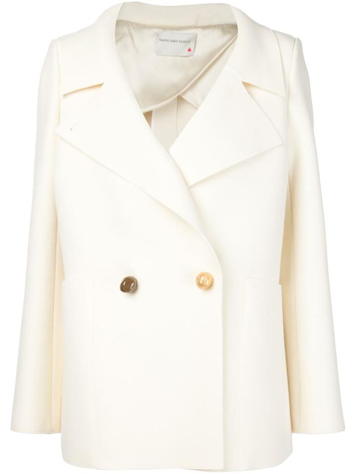 Maison Rabih Kayrouz Gold-tone Button Short Peacoat