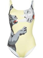 Krizia Tiger Print Swimsuit - Yellow & Orange