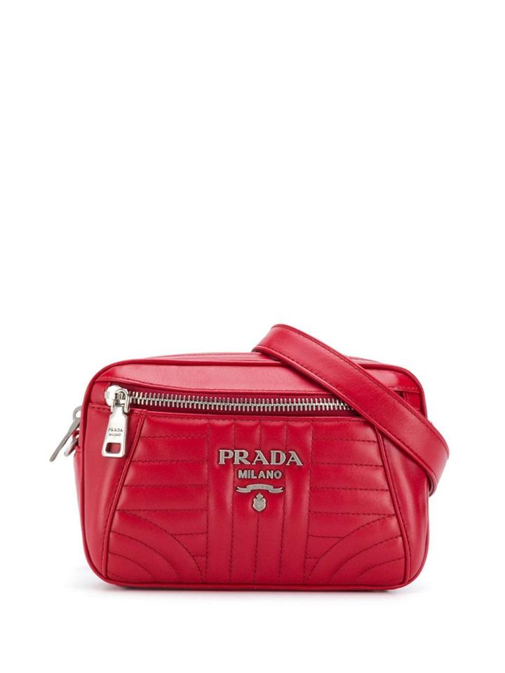 Prada Quilted Belt Bag - Red