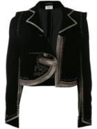 Saint Laurent - Gold-tone Trim Jacket - Women - Cotton/cupro/viscose - 38, Cotton/cupro/viscose