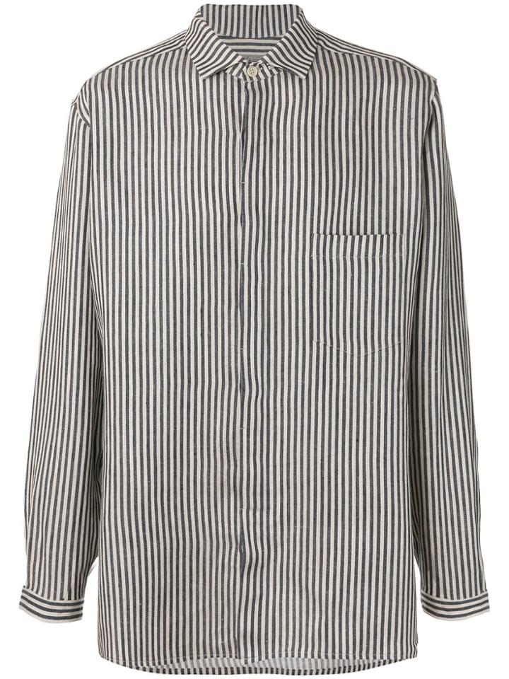 Yohji Yamamoto Woven Stripe Shirt - Grey