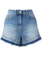 Red Valentino Frayed Denim Shorts, Women's, Size: 27, Blue, Cotton