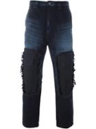 Mihara Yasuhiro Patch Jeans, Men's, Size: 46, Black, Cotton
