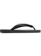 Giuseppe Zanotti Design Florida Flip Flops, Men's, Size: 43, Black, Rubber/metal Other