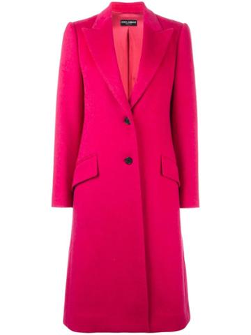 Dolce & Gabbana Single Breasted Coat, Women's, Size: 42, Pink/purple, Virgin Wool/cashmere/silk/spandex/elastane