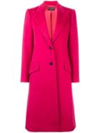 Dolce & Gabbana Single Breasted Coat, Women's, Size: 42, Pink/purple, Virgin Wool/cashmere/silk/spandex/elastane