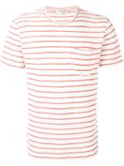 Ymc Striped T-shirt, Men's, Size: Large, White, Cotton/polyester